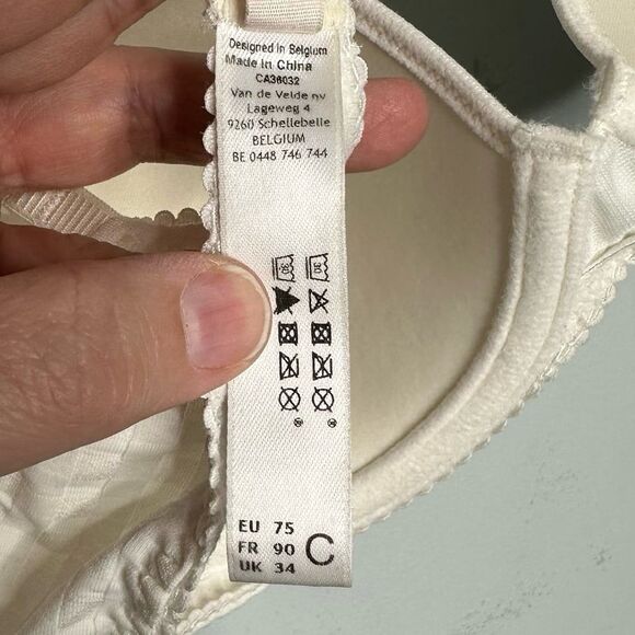 Marie Jo Avero Padded Plunge Bra Natural Ivory Underwire US Size 34C - Picture 10 of 12